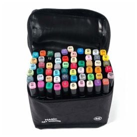 Kit Canetinhas 60 Cores Ponta Dupla Art Marker - Magic Kids