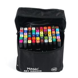 Kit Canetinhas 60 Cores Ponta Dupla Art Marker - Magic Kids