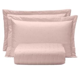 Kit Cobre Leito King Toque de Algodão Havan Casa - Rosa Tule