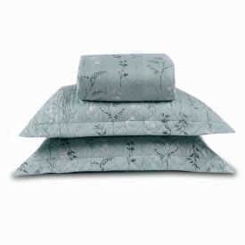 Kit Colcha Casal Estampada Versalhes Havan Casa 3 Peças - Folhagens Verde
