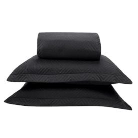 Kit Colcha Casal Lisa Versalhes Havan Casa 3 pçs - Preto