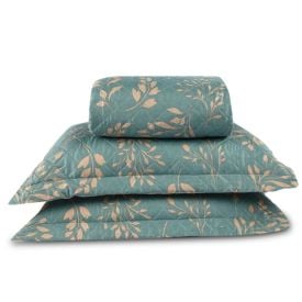 Kit Colcha Casal Versalhes Havan Casa 3 pçs - Folhagens Verde