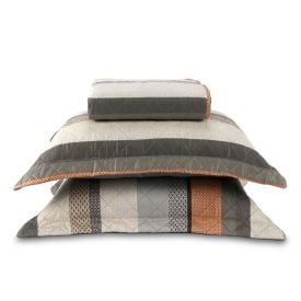 Kit Colcha Casal Versalhes Havan Casa 3 pçs - Bege Com Cinza