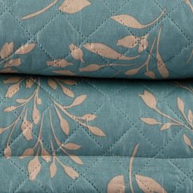 Kit Colcha Casal Versalhes Estampada Havan Casa 3 Peças - Folhagens Verde