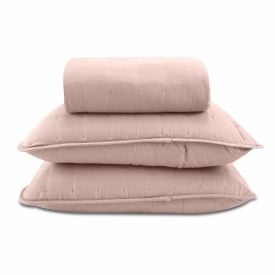Kit Colcha King Lisa Elegance Havan Casa 3 Pçs - Rosa