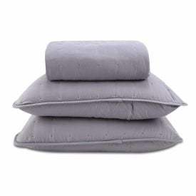 Kit Colcha King Lisa Elegance Havan Casa 3 Pçs - Cinza
