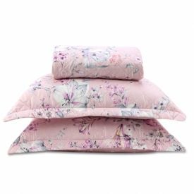 Kit Colcha King Estampada Versalhes Havan Casa 3 Peças - Florença Rosa Floral