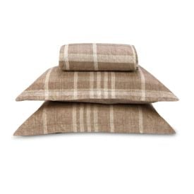 Kit Colcha King Estampada Versalhes Havan Casa 3 pçs - Xadrez Bege