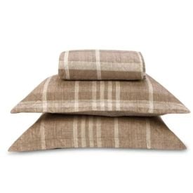 Kit Colcha King Estampada Versalhes Havan Casa 3 Peças - Xadrez Bege