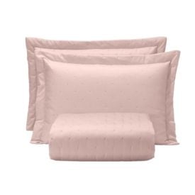 Kit Colcha King Requinte Havan Casa - Rosa Tule