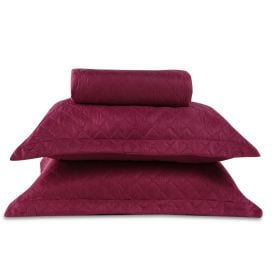 Kit Colcha Queen 100% Poliéster Lisa Versalhes Havan Casa 3 Peças - Rosa Malva