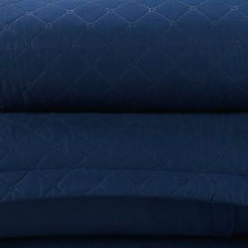 Kit Colcha Queen 100% Poliéster Lisa Versalhes Havan Casa 3 Peças - Midnight Blue