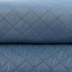 Kit Colcha Queen 100% Poliéster Lisa Versalhes Havan Casa 3 Peças - Azul