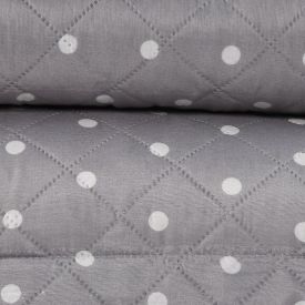 Kit Colcha Queen Poá Versalhes Havan Casa 3 Peças - Cinza Amianto