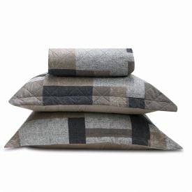 Kit Colcha Queen Estampada Versalhes Havan Casa 3 Peças - Milão Bege Geo