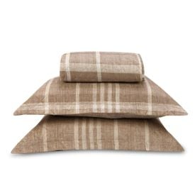 Kit Colcha Queen Estampada Versalhes Havan Casa 3 pçs - Xadrez Bege