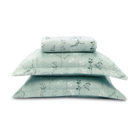 Kit Colcha Queen Estampada Versalhes Havan Casa 3 pçs - Folhagens Verde