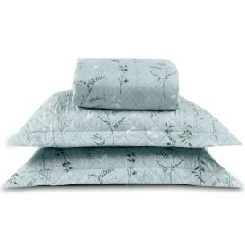 Kit Colcha Queen Estampada Versalhes Havan Casa 3 Peças - Folhagens Verde