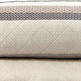 Kit Colcha Queen Estampada Versalhes Havan Casa 3 Peças - Geo Cinza