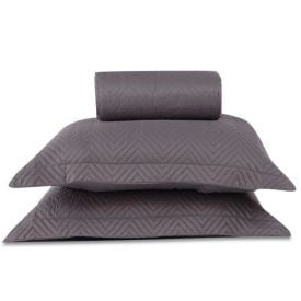 Kit Colcha Queen Versalhes Lisa Havan Casa 3 pçs - Cinza Urbano