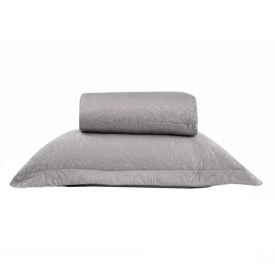 Kit Colcha Solteiro 100% Poliéster Versalhes Havan Casa 2 Peças - Cinza Amianto