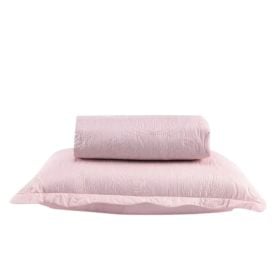 Kit Colcha Solteiro Microfibra Lisa Rozac 2 Pçs - Rosa Pálido