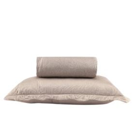 Kit Colcha Solteiro Microfibra Lisa Rozac 2 Pçs - Bege Cru