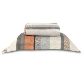 Kit Colcha Solteiro Estampada Versalhes Havan Casa 2 pçs - Geo Cinza