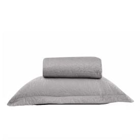 Kit Colcha Solteiro Versalhes Lisa Havan Casa 2 pçs - Cinza Amianto