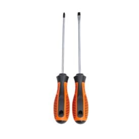 Kit Com 2 Chaves Fenda E Philips Meghazine - Preto/ Laranja