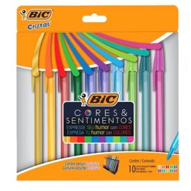 Kit De Canetas Esferográficas Coloridas Cores E Sentimentos Bic - 10 Peças