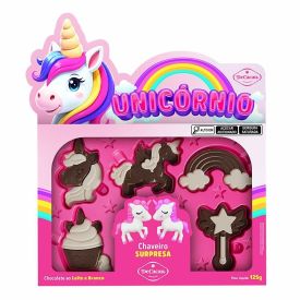 Kit de Páscoa Unicórnio com Chaveiro Surpresa Decacau - 125g