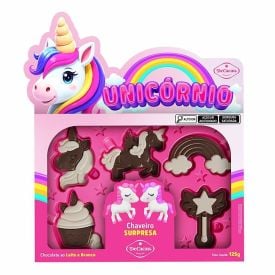 Kit de Páscoa Unicórnio com Chaveiro Surpresa Decacau - 125g