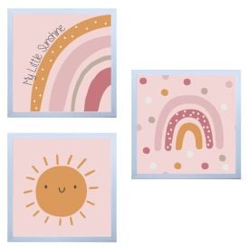 Kit De Quadros Decor Baby 3 Peças - Rainbow
