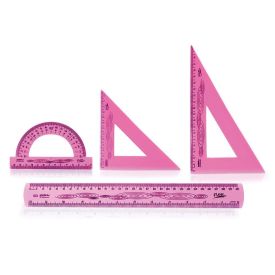 Kit de Réguas Flexíveis Rosa Waleu 4 Peças - 10130013