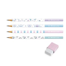 Kit Escolar Básico 5 Peças Faber Castell - Tons Pastel