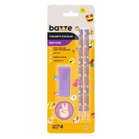 Kit Escolar Emotions Bazze 4 Peças - Sortido
