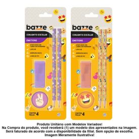 Kit Escolar Emotions Bazze 4 Peças - Sortido