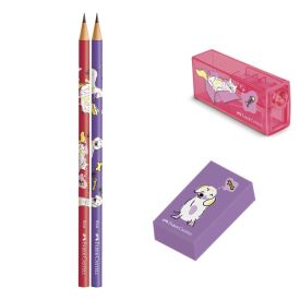 Kit Escolar Pets 4 Peças Faber Castell - Rosa/Roxo