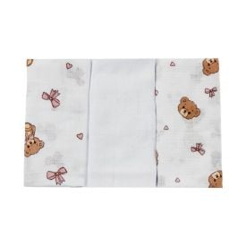 Kit Fralda Prime Havan Baby 3 Peças - Urso Rosa