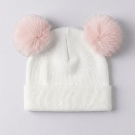 Kit Gorro e Luva Infantil Menina em Tricot Marmelada - OFF WHITE U