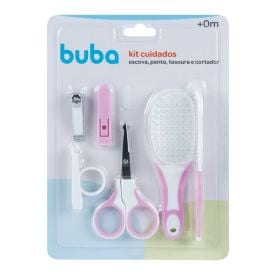 Kit Higiene e Cuidados para Bebê Buba - Rosa