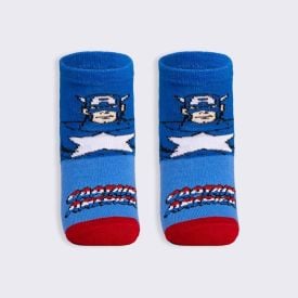 Kit Meia 2 Pares Cano Curto Capitão América Marvel