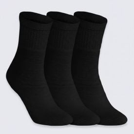 Kit Meia 3 Pares Cano Médio Hot Dog - Preto 34/38