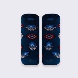Kit Meia Infantil Com 2 Pares Cano Curto Capitão América Marvel