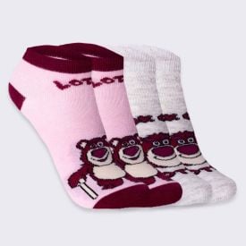 Kit Meia Infantil Com 2 Pares Cano Curto Lotso Disney