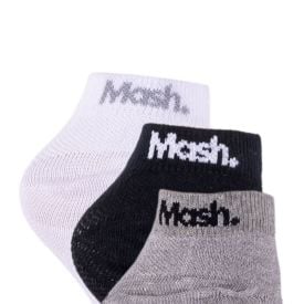 Kit Meia Masculina com 3 Pares Cano Curto Mash - Br/Mc/Pt 39/44