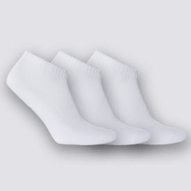 Kit Meia Masculina Com 3 Pares Cano Curto Telada Risk - BCO/BCO/BCO