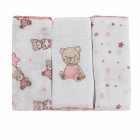Kit Pano De Boca Prime Havan Baby - Teddy Rosa
