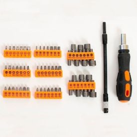 Kit Ponteiras E Bits Com 58 Peças Meghazine -K2426 - Laranja